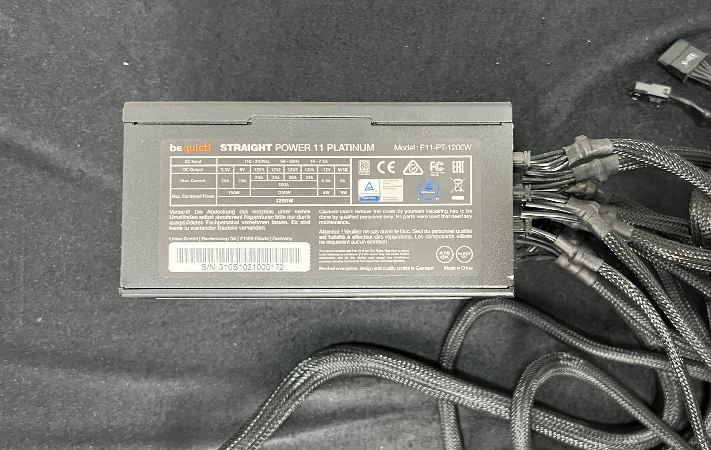 Bequiet 1200W Straight Power 11  – 80 + Platinum - E11-PT-1200W