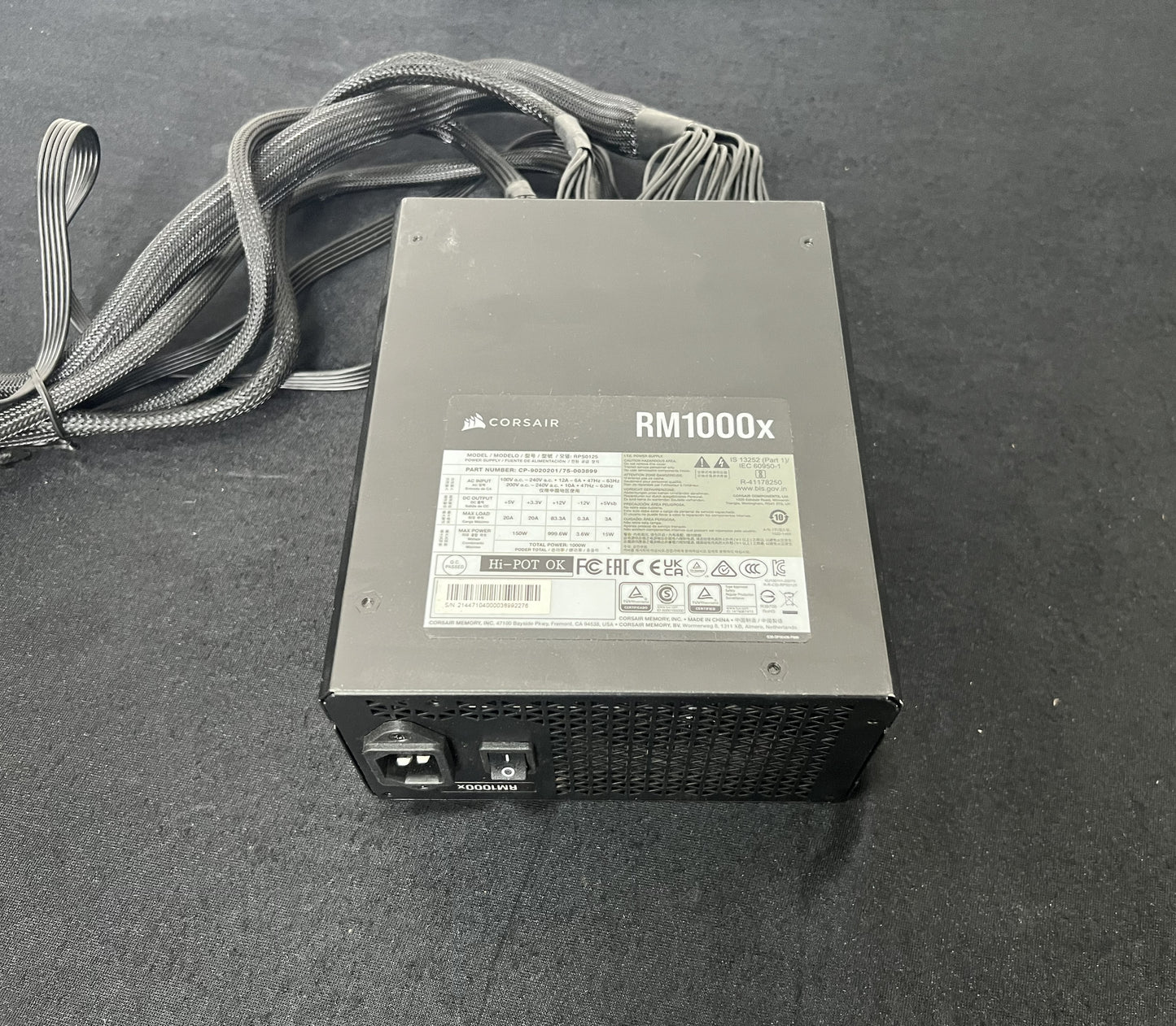 Corsair 1000W – RM Series RM1000X - 80 + Gold